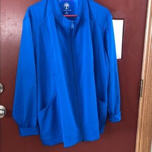 Plus Size SCRUB JACKET Healing Hands Royal Blue Jacket Like New!